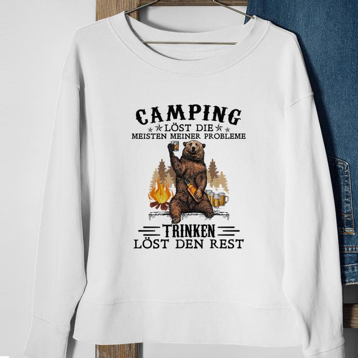 Camping Sweatshirt Lustiger Spruch mit Bärenmotiv, Problemlösungs-Sweatshirt Geschenke für alte Frauen