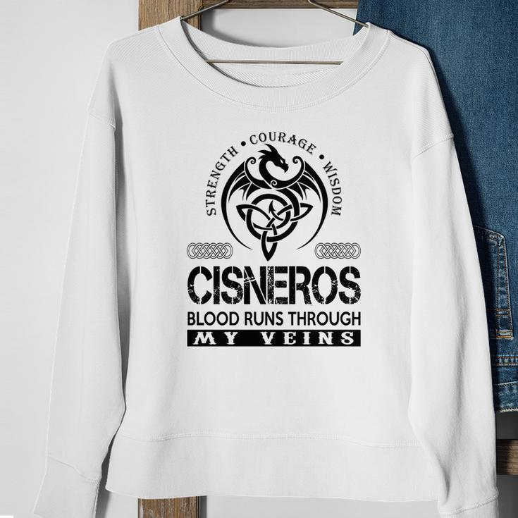 Cisneros Blood Runs Through My Veins Sweatshirt Gifts for Old Women