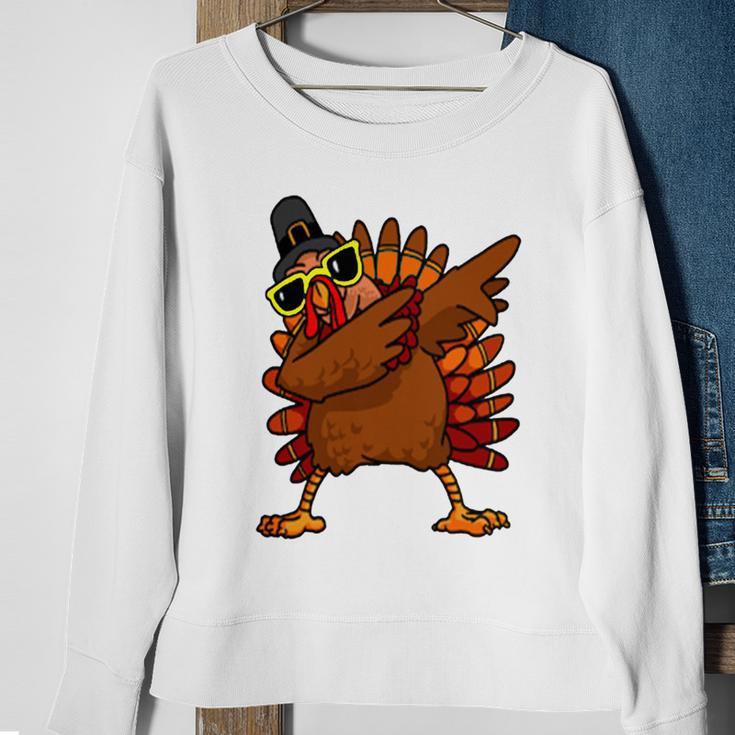 Dabbing Turkey Thanksgiving Funny Cute Sweatshirt Gifts for Old Women
