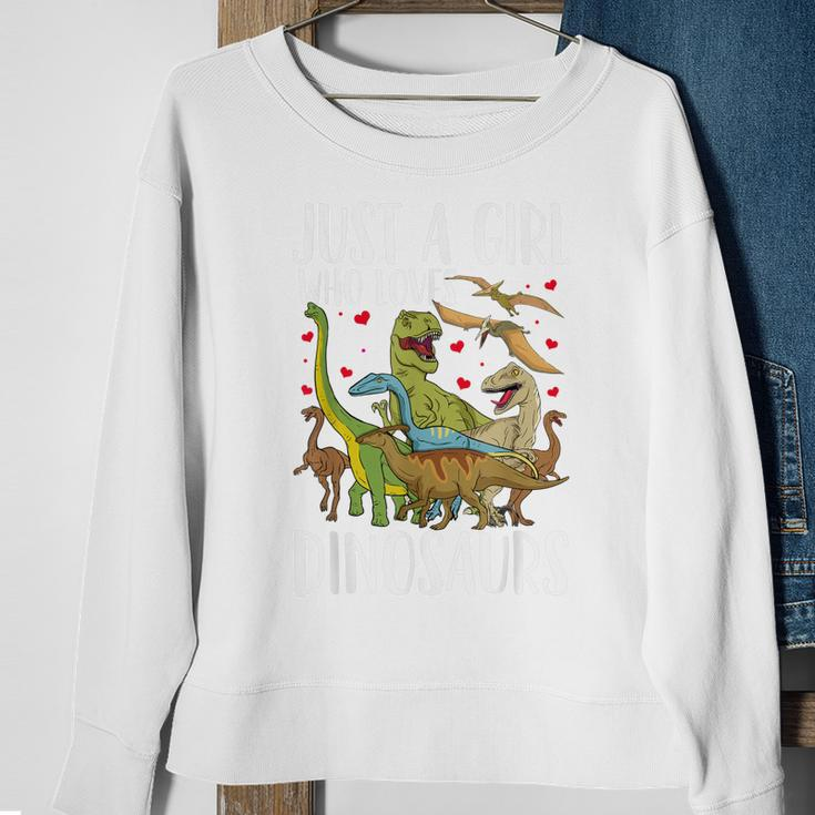 Dinosaur Just A Girl Who Loves Dinosaurs Brachiosaurus Sweatshirt Gifts for Old Women