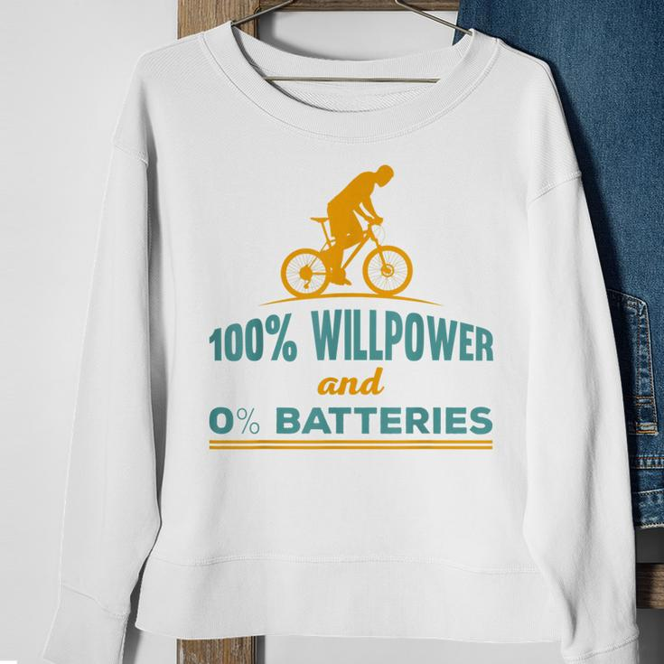 E-Bike Mountainbike 100 Willpower Und 0 Akkus Radfahrer Sweatshirt Geschenke für alte Frauen