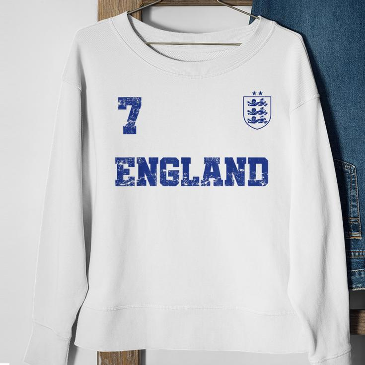 England Soccer Jersey Number Seven British Flag Futebol Fan Men Women Sweatshirt Graphic Print Unisex Gifts for Old Women