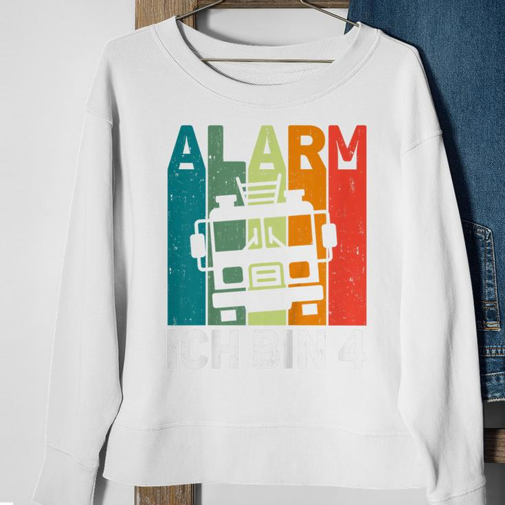 Feuerwehr Alarm Ich Bin 4 Jahre Retro Sweatshirt für Kindergeburtstag Geschenke für alte Frauen