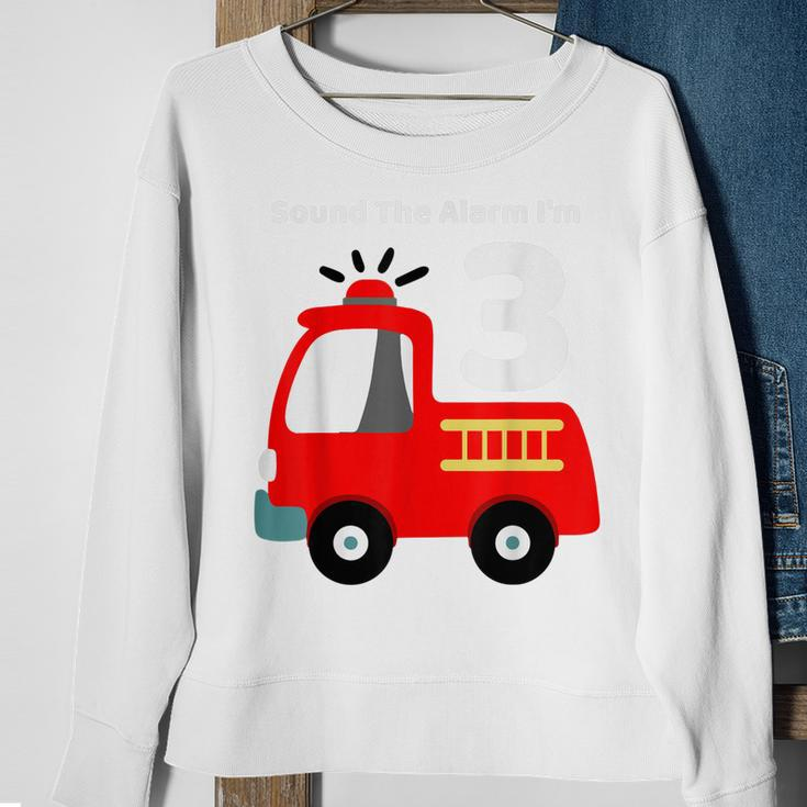 Fire Fighter Truck 3 Year Old Birthday | 3Th Bday Sweatshirt Gifts for Old Women