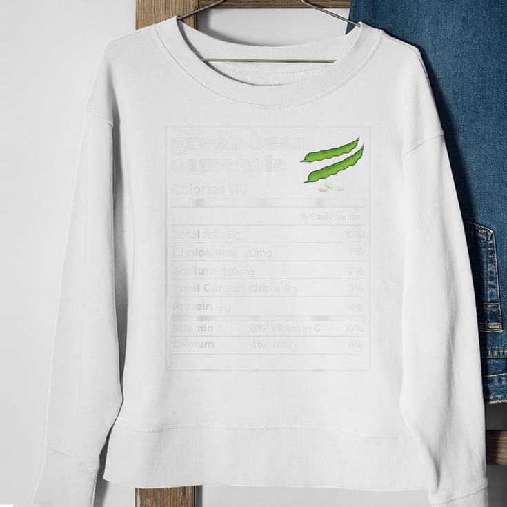 Green Beans Casserole Nutrition Facts Funny Thanksgiving Men Women Sweatshirt Graphic Print Unisex Gifts for Old Women