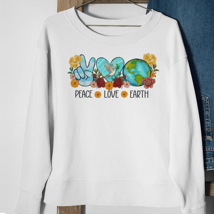 Happy Earth Day 2023 For Men Kids Teachers Peace Love Earth Sweatshirt Gifts for Old Women
