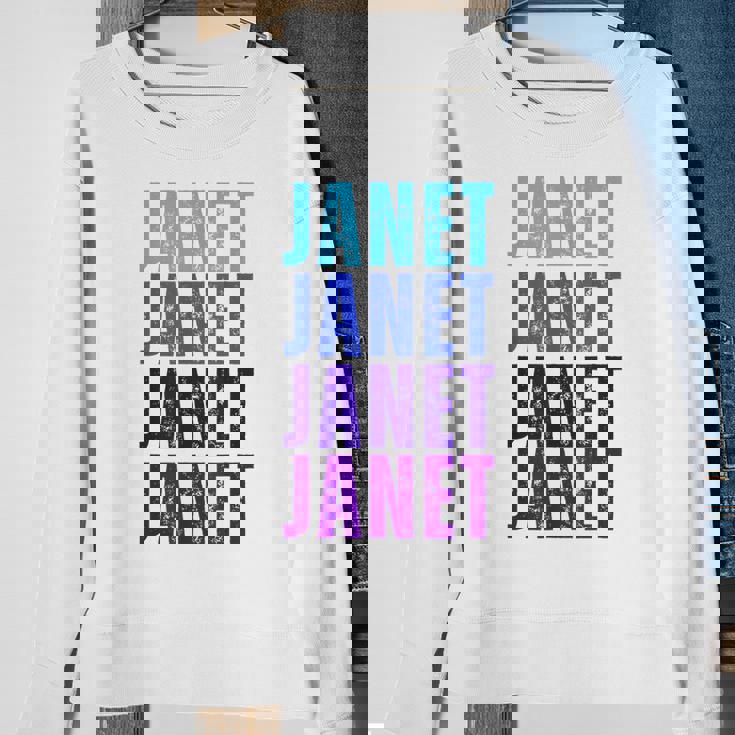 I Love Janet Modern Pattern First Name Janet Sweatshirt Gifts for Old Women