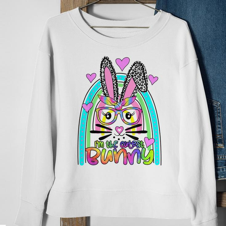 Im The Cutest Bunny Leopard Matching Family Easter Day Sweatshirt Gifts for Old Women