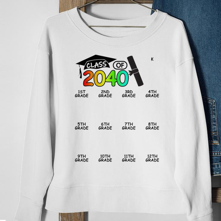 K 12Th Grade Grow With Me Space For Check-Mark Class Of 2040 Men Women Sweatshirt Graphic Print Unisex Gifts for Old Women