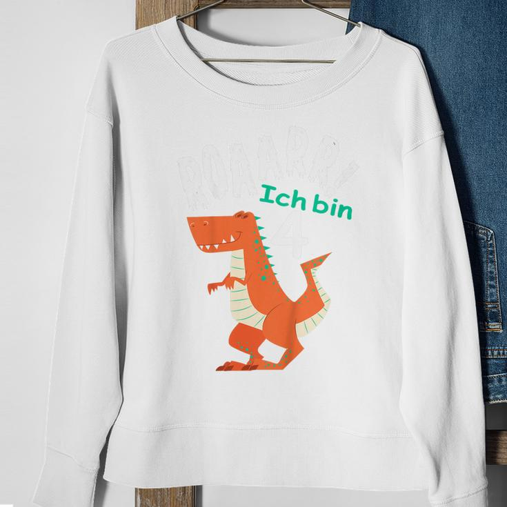 Kinder Dino Geburtstag Roaaar Ich Bin 4 Jahre Dinosaurier Sweatshirt Geschenke für alte Frauen