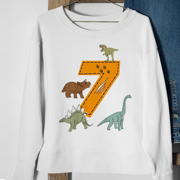 Kinder Geburtstags 7 Jahre Junge Dinosaurier Dino Sweatshirt Geschenke für alte Frauen