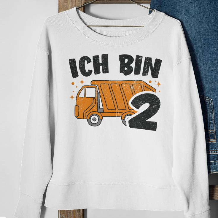 Kinder Müllauto Sweatshirt 2. Geburtstag, Müllabfuhr Design für Jungen Geschenke für alte Frauen