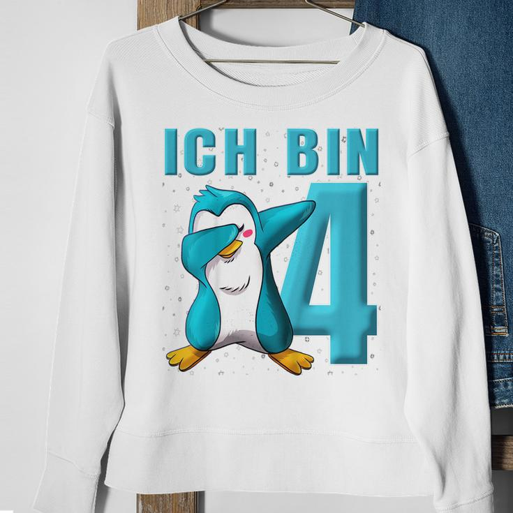 Kinder Pinguin 4 Jahre Jungen Mädchen Pinguin 4 Geburtstag Sweatshirt Geschenke für alte Frauen