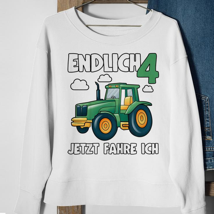 Kinder Traktor Sweatshirt zum 4. Geburtstag mit Lustigen Sprüchen für Jungs Geschenke für alte Frauen