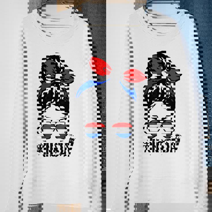 Koningsdag Netherlands Messy Bun Kingsday Dutch Kings Day Sweatshirt Gifts for Old Women