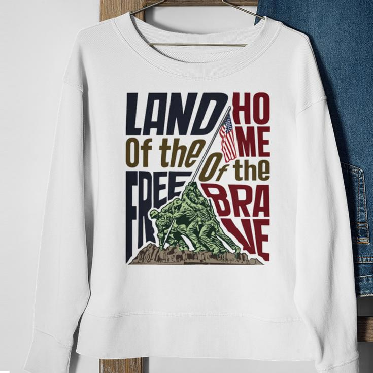 Land Of The Free Iwo Jima Sweatshirt Gifts for Old Women