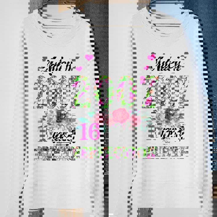 Made In 2007 Floral 16 Year Old 16Th Birthday Gifts Women Sweatshirt Gifts for Old Women