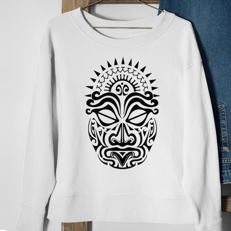 Maori Polynesian Tattoo Haka Dance Face Mask Head Sweatshirt Gifts for Old Women
