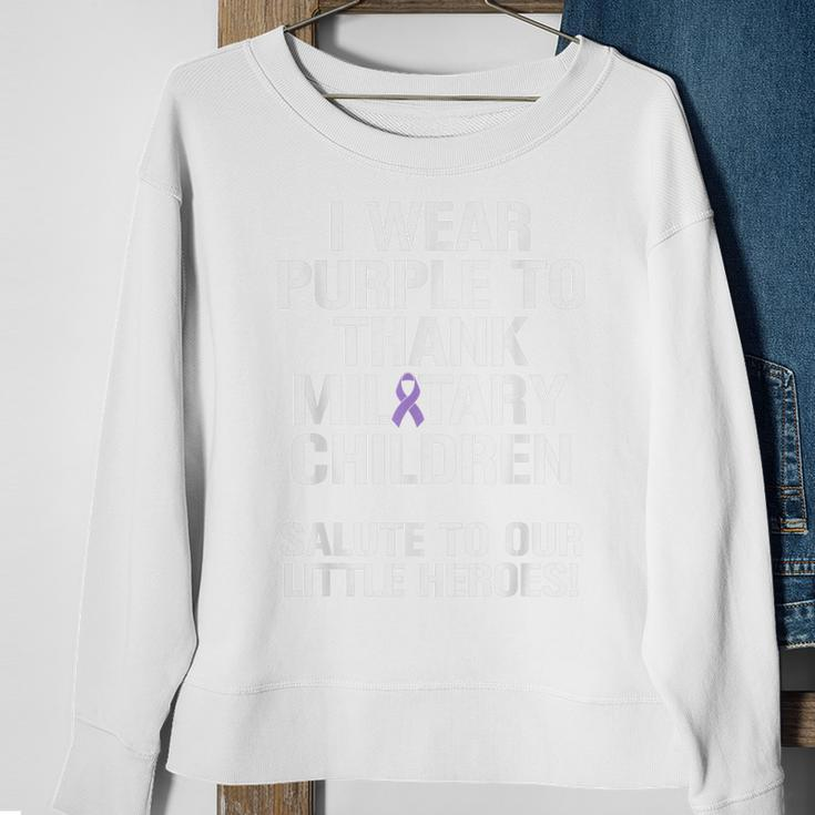 Military Child Month Purple Up Pride Brave HeroesSweatshirt Gifts for Old Women
