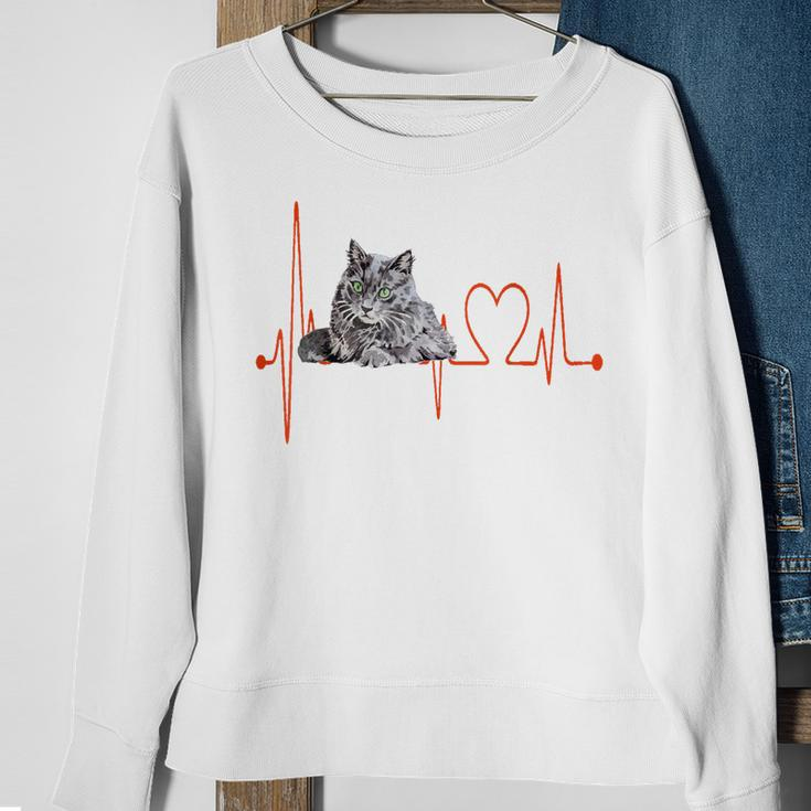 Nebelung Katze Herzschlag Ekg I Love My Cat Sweatshirt Geschenke für alte Frauen