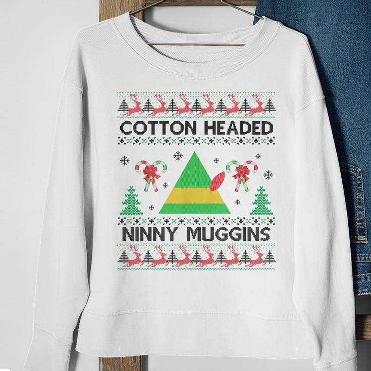 Ninny Gins Cotton Headed Funny Christmas Elf Holiday V2 Men Women Sweatshirt Graphic Print Unisex Gifts for Old Women