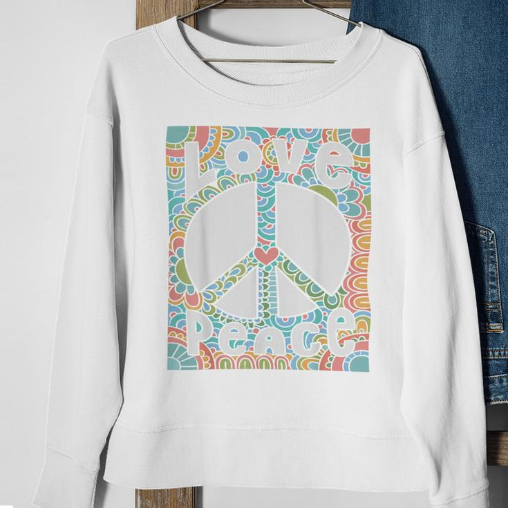 Peace Sign Love60S 70S Tie Dye Hippie Costume Sweatshirt Gifts for Old Women