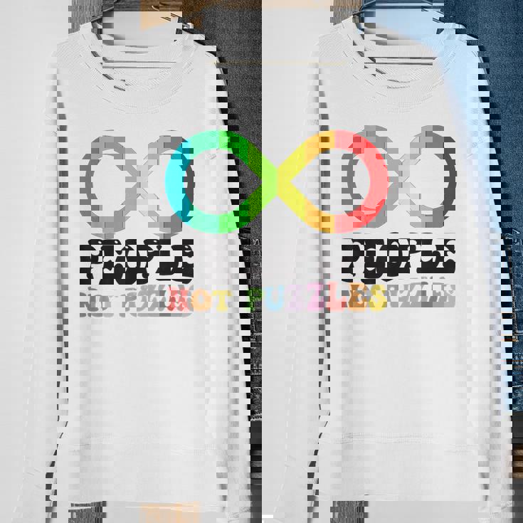 People Not Puzzles Autism Awareness Neurodiversity Inclusion Sweatshirt Gifts for Old Women