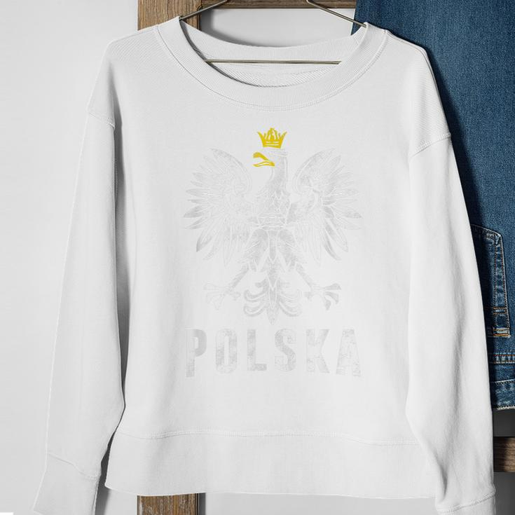Polska Pride Vintage Distressed Polish Eagle Patriotic Gift Sweatshirt Gifts for Old Women