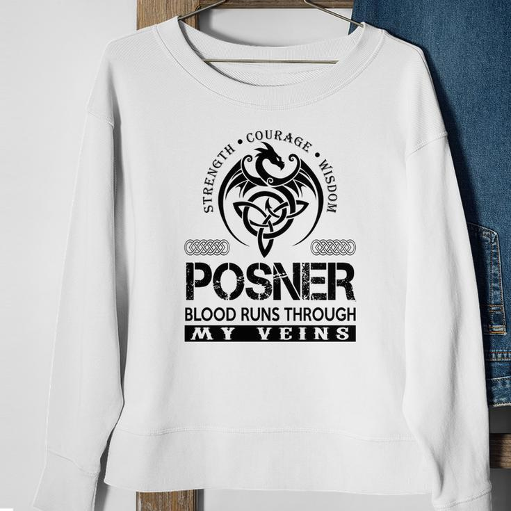 Posner Blood Runs Through My Veins Sweatshirt Gifts for Old Women