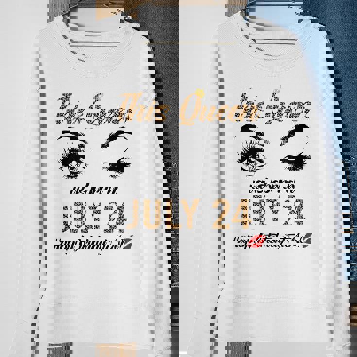 Queens Are Born On July 24Th A Queen Was Born In July Sweatshirt Gifts for Old Women