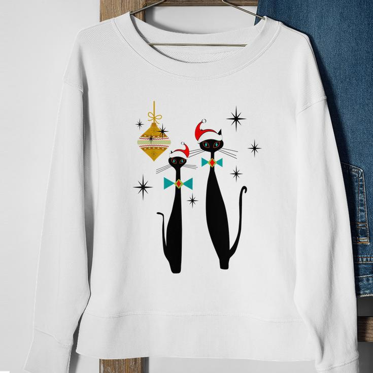 Retro Mid Century Modern Cool Cat Christmas Tshirt Sweatshirt Gifts for Old Women