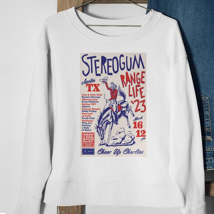 Stereogum March 16 2023 Range Life Austin Tx Poster Sweatshirt Gifts for Old Women