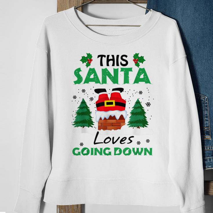 This Santa Loves Going Down Christmas Men Women Sweatshirt Graphic Print Unisex Gifts for Old Women