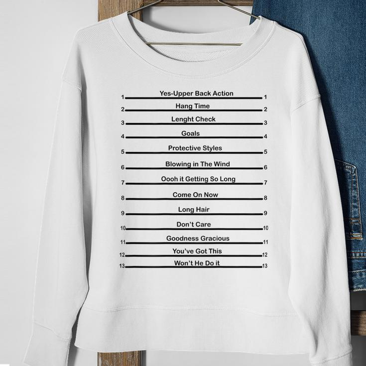 Track Your Long Hair Length Check Hair Backprint Sweatshirt Gifts for Old Women