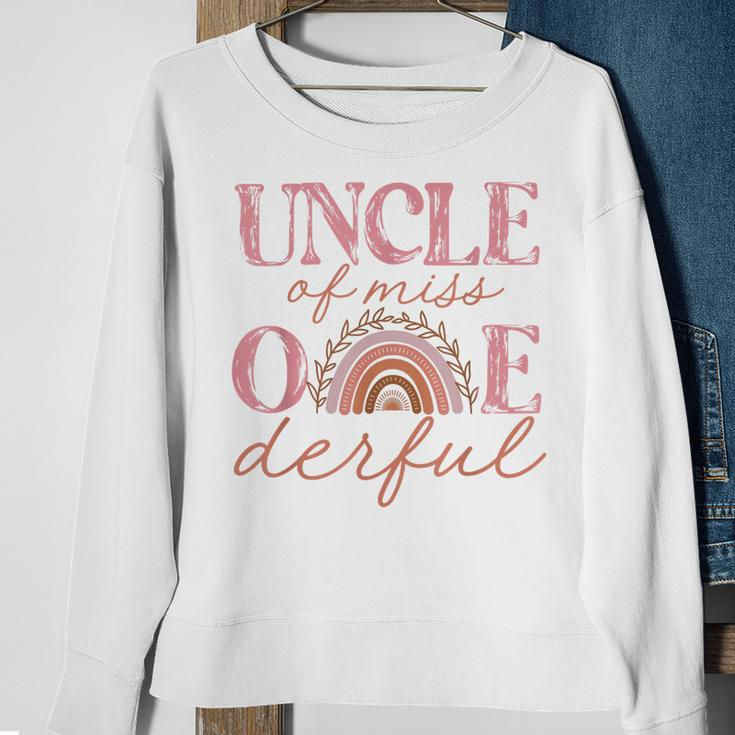 Uncle Of Little Miss Onederful 1St Bday Boho Rainbow Gift For Mens Sweatshirt Gifts for Old Women