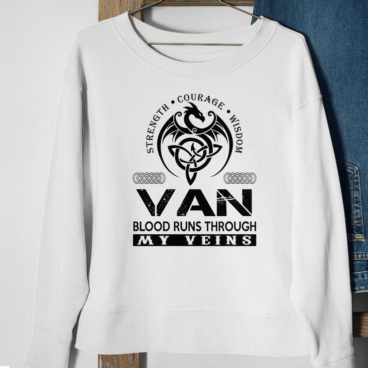Van Blood Runs Through My Veins Sweatshirt Gifts for Old Women