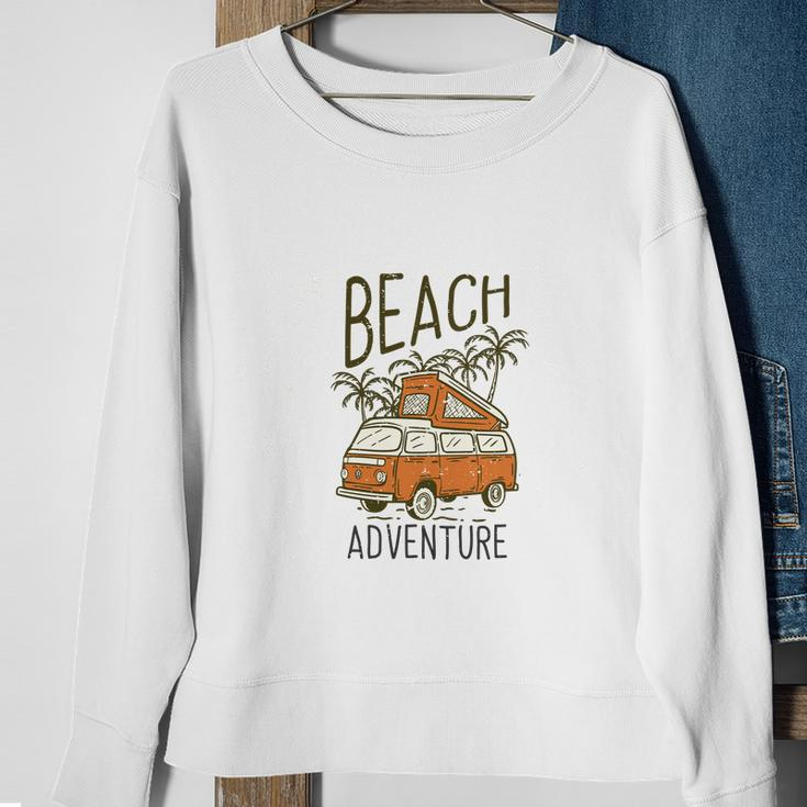 Van Car Parking On The Beach Sweatshirt Gifts for Old Women