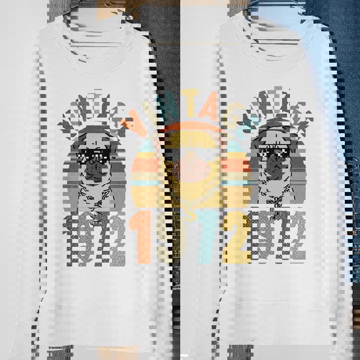 Vintage 47Th Birthday Dog Pug Vintage 1972 Classic Men Women Sweatshirt Graphic Print Unisex Gifts for Old Women