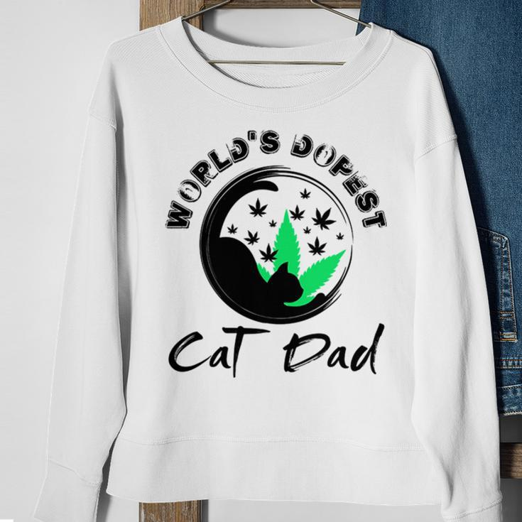 World’S Dopest Cat Dad Sweatshirt Gifts for Old Women