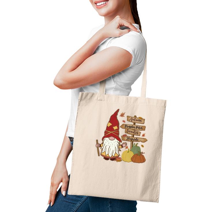 Funny Gnomes Family Pumpkin Patch Tote Bag