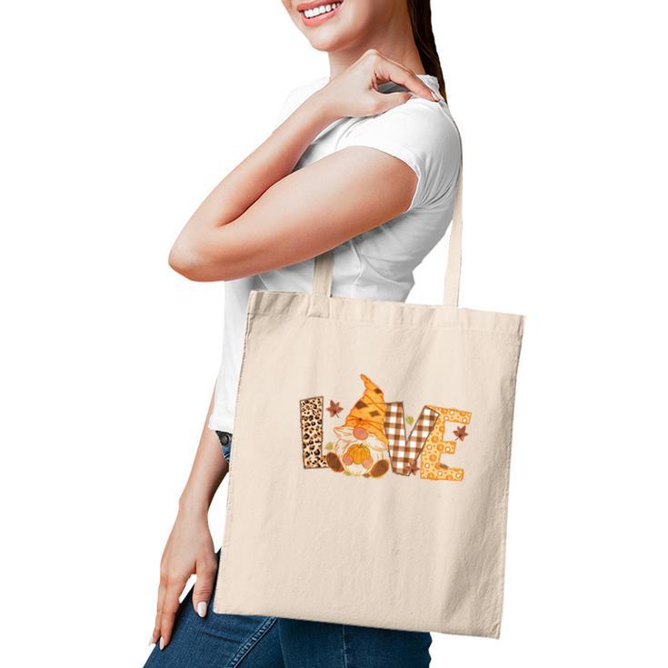 Fall Gnomes Love  Thanksgiving Tote Bag