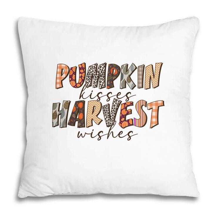 Funny Fall Pumpkin Kisses And Harvest Wishes Pillow