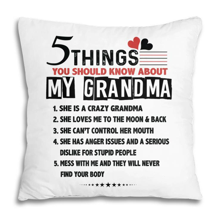 5 Things You Should Know About My Grandma Funny Women Gifts Pillow