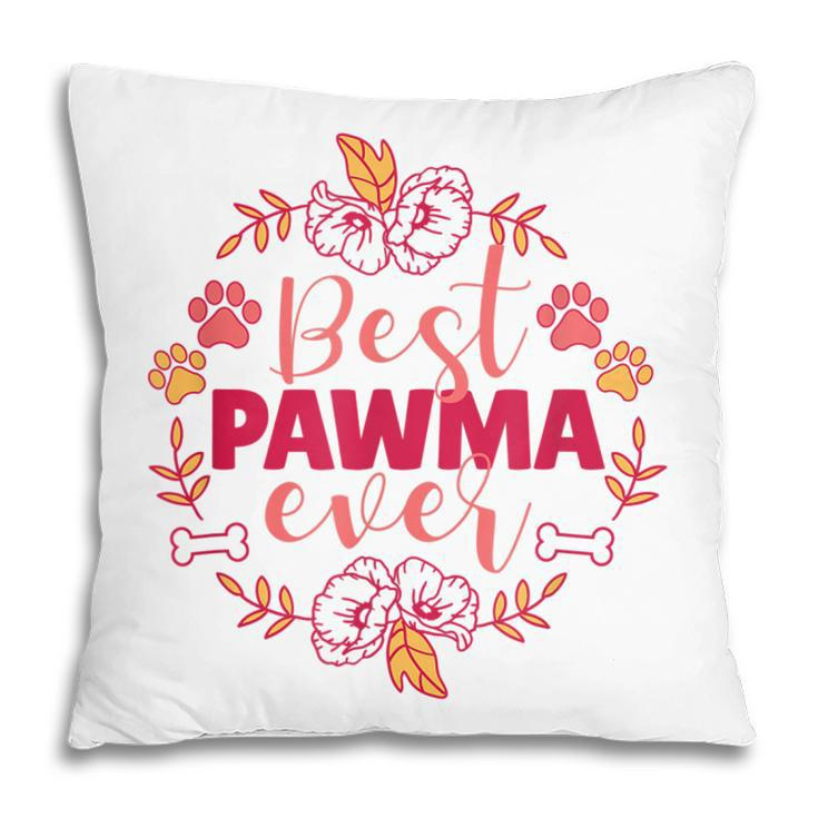 Best Pawma Ever Dog Grandma Nature Paw Bone Cute Flowers Pillow