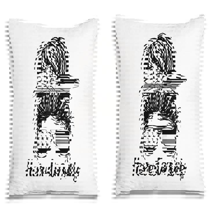 Corrections Wife Messy Bun Proud Correctional Officer Wife Gift For Womens Pillow Corrections Wife Messy Bun Proud Correctional Officer Wife Gift For Womens Pillow