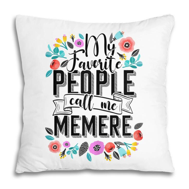 Cute Grandmother Memere Mothers Day Gift Vintage Floral Gift For Womens Pillow