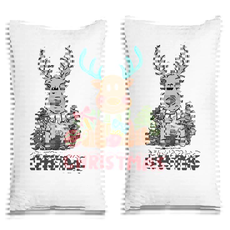 Cute Reindeer Christmas V2 Pillow