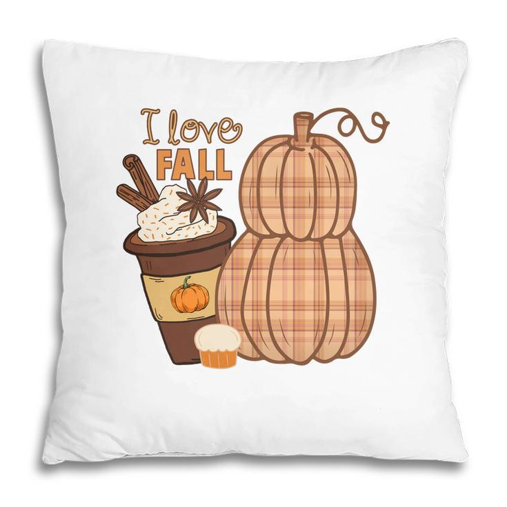 Fall I Love Fall Pumpkin Autumn Pillow