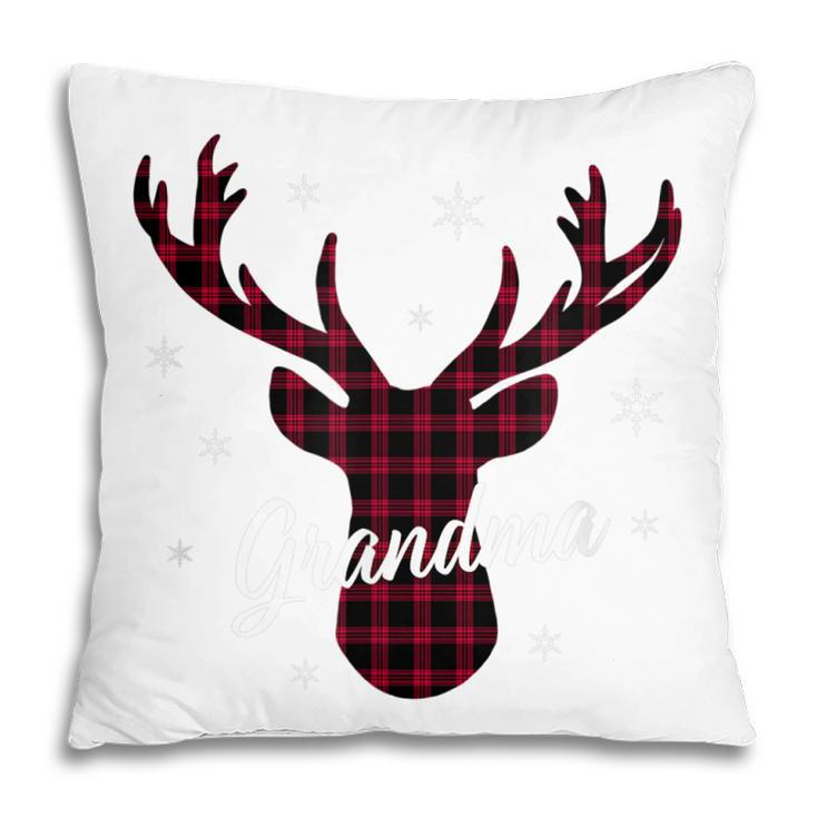 Family Christmas Pajamas Buffalo Plaid Deer Grandma Pillow