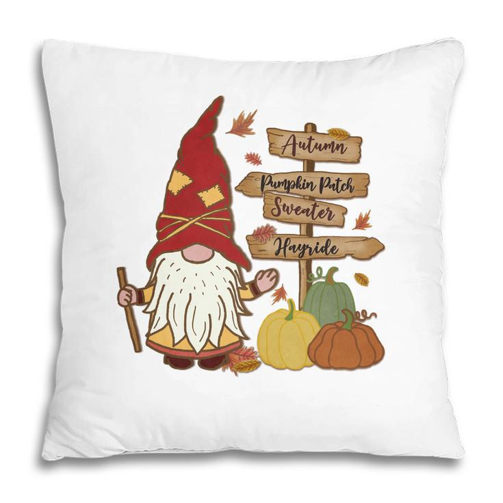 Funny Gnomes Family Pumpkin Patch Pillow